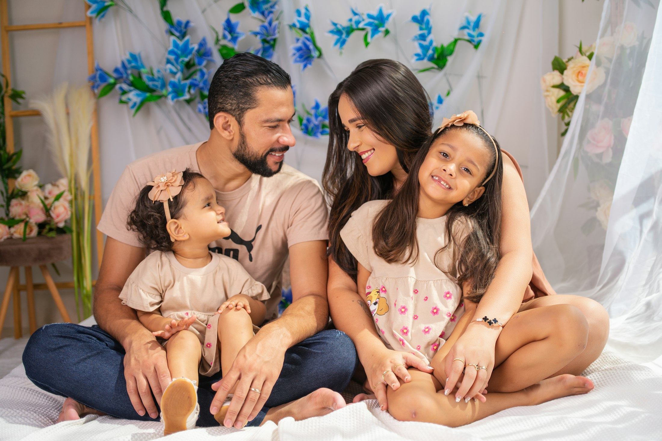 A happy Indian family at home